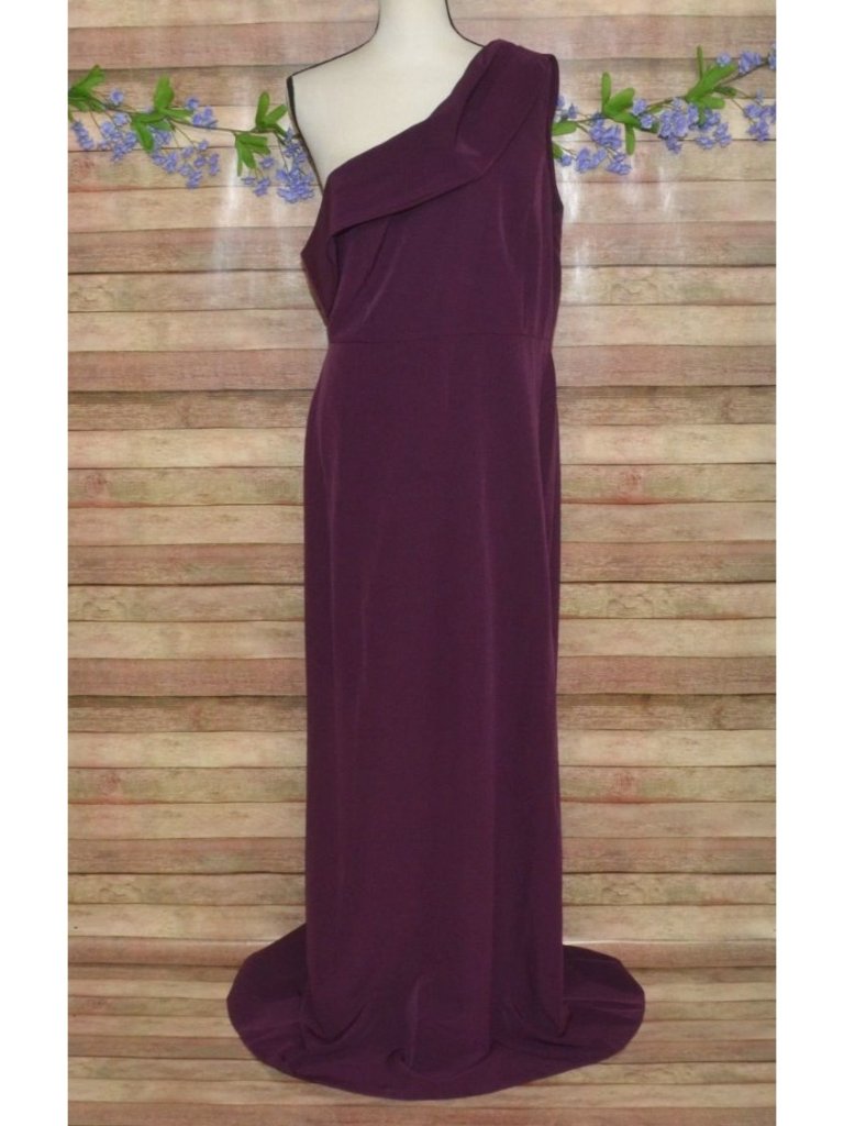Nwt Sachin & Babi Davis Gown Size14 Aubergine One Shoulder Maxi Bridesmaid Event
